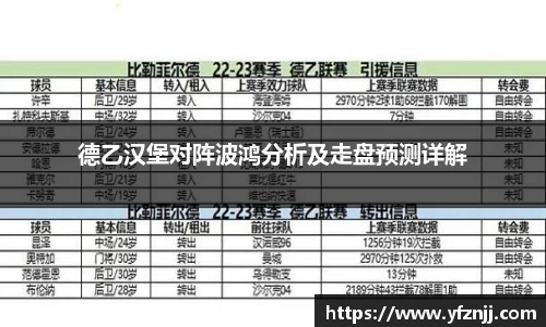 德乙汉堡对阵波鸿分析及走盘预测详解